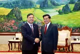 Phó Thủ tướng Phạm Gia Túc chào Tổng Bí thư, Chủ tịch nước và Thủ tướng Lào
