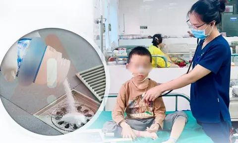 Bé 8 tuổi ở Nghệ An bị bỏng nặng thực quản do uống nhầm bột thông cống