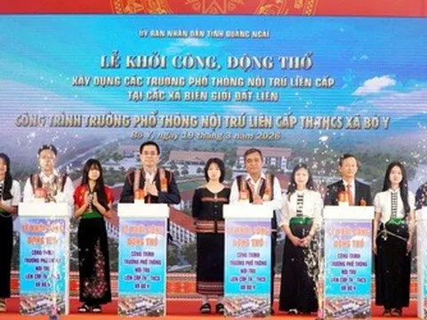 Quảng Ngãi khởi công loạt trường nội trú, kỳ vọng đổi thay giáo dục nơi vùng biên