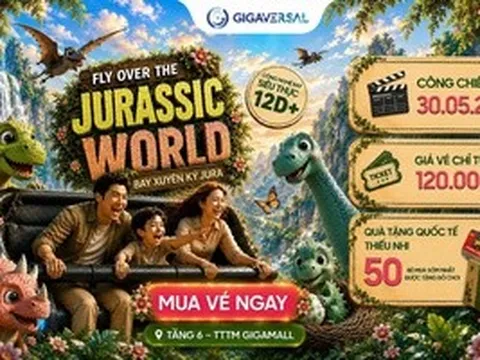 Dịp 1-6 này, đưa bé "bay xuyên kỷ Jura" ngắm khủng long siêu thực tại Gigamall